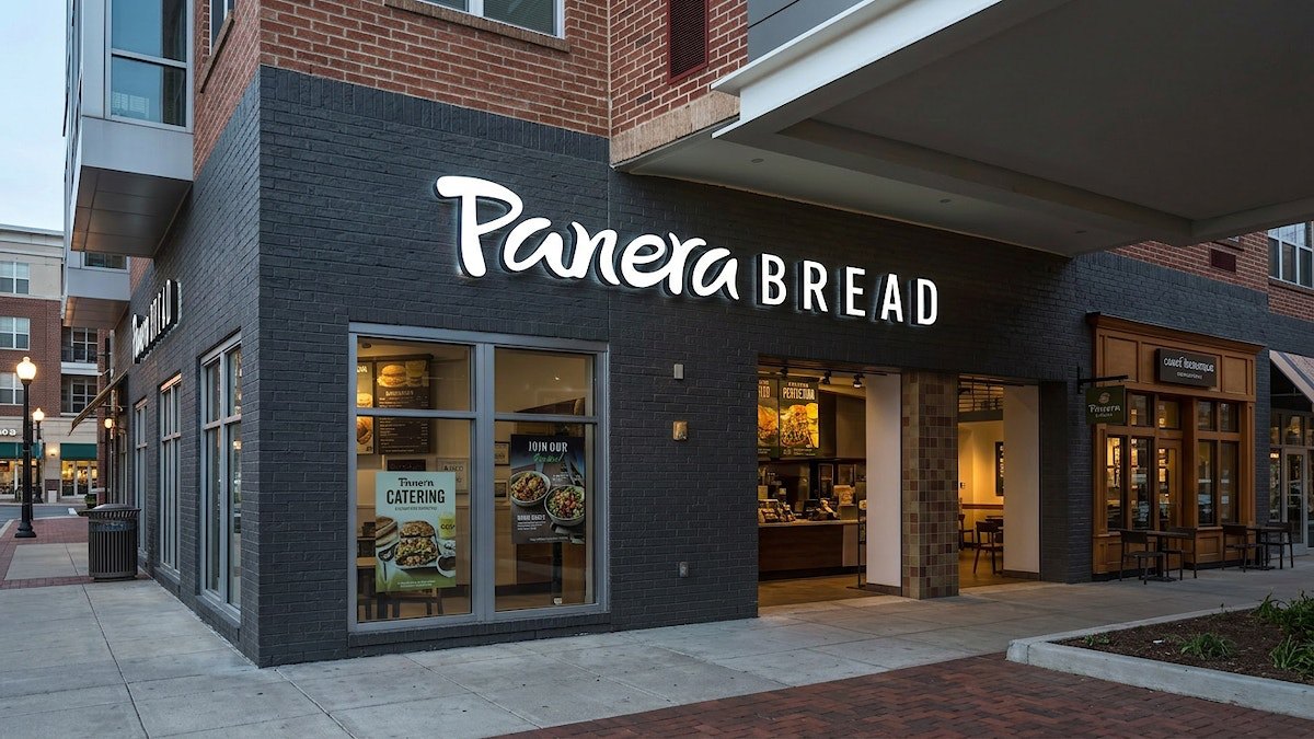 Panera Bread storefront with branded exterior signage